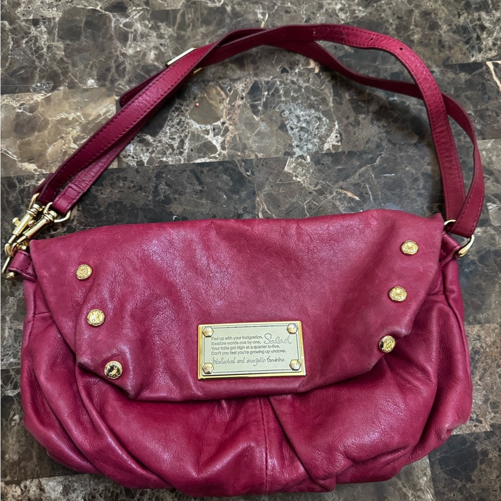 Chic Burgundy Leather Shoulder Bag